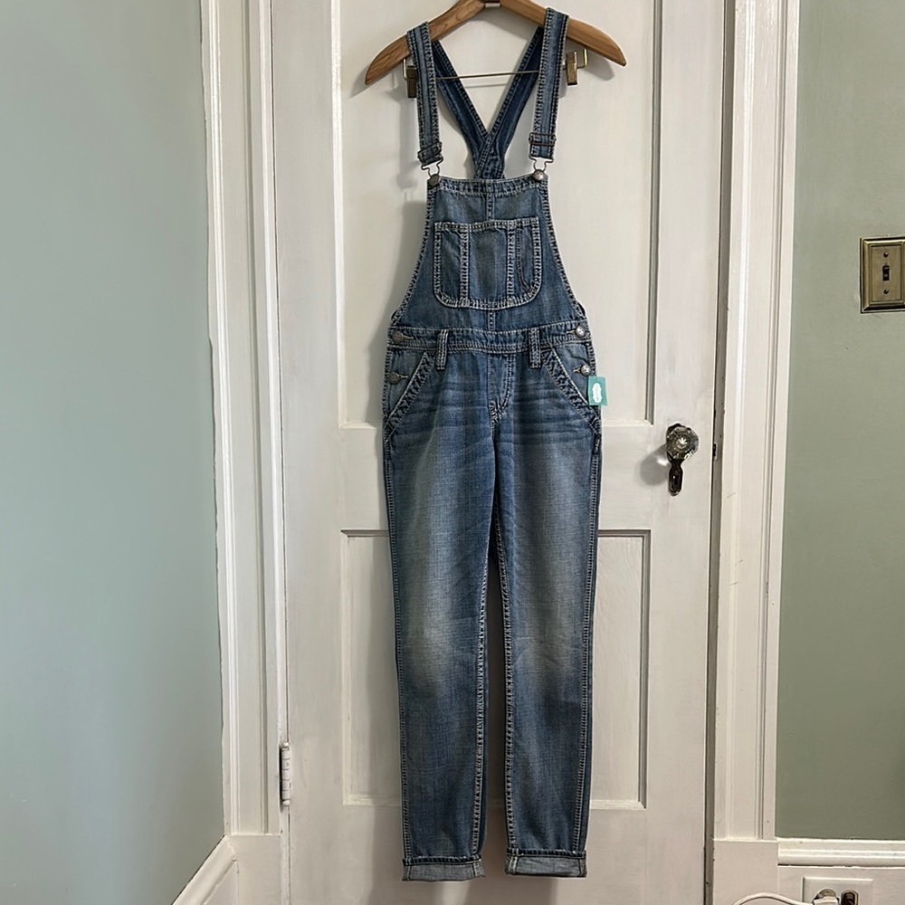 Silver Jeans Co Style Series Slim Leg Regular Wash Denim Overall